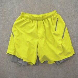 Lululemon Shorts Womens Medium Yellow Fast Free Lined Elastic Waist Active Run